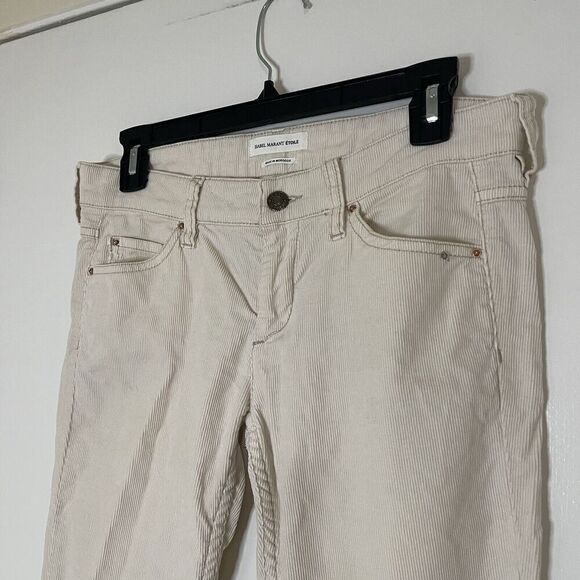 Isabel Marant Etoile Ivory corduroy slim straight pants size 38 - Picture 2 of 6